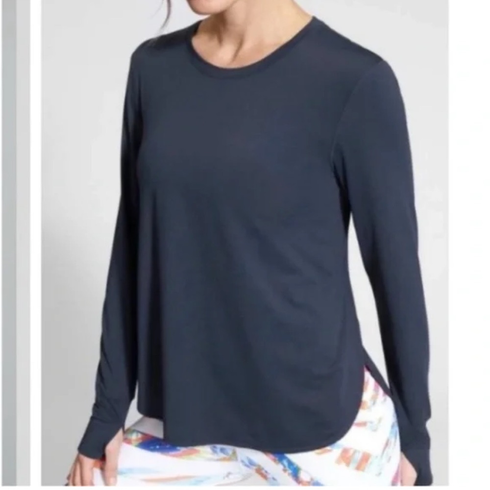 Athleta Sunlover UPF Tulip Back Long Sleeve Tee Sz M #0793 - Picture 2 of 9